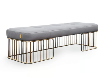 CHARLESTON - Upholstered leather bench by formitalia luxury group - view 2